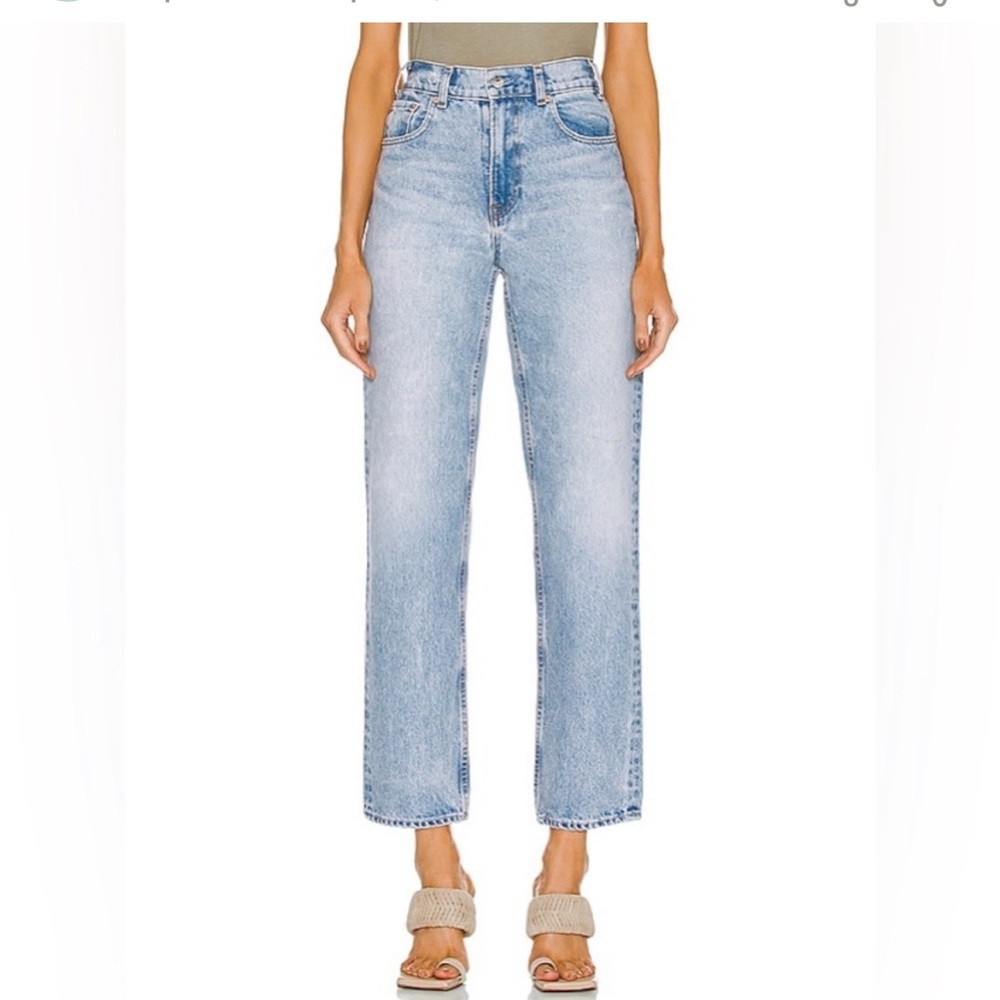 GRLFRND The Sophia Super High Rise Tomboy Jeans Light Blue Denim Size 26
